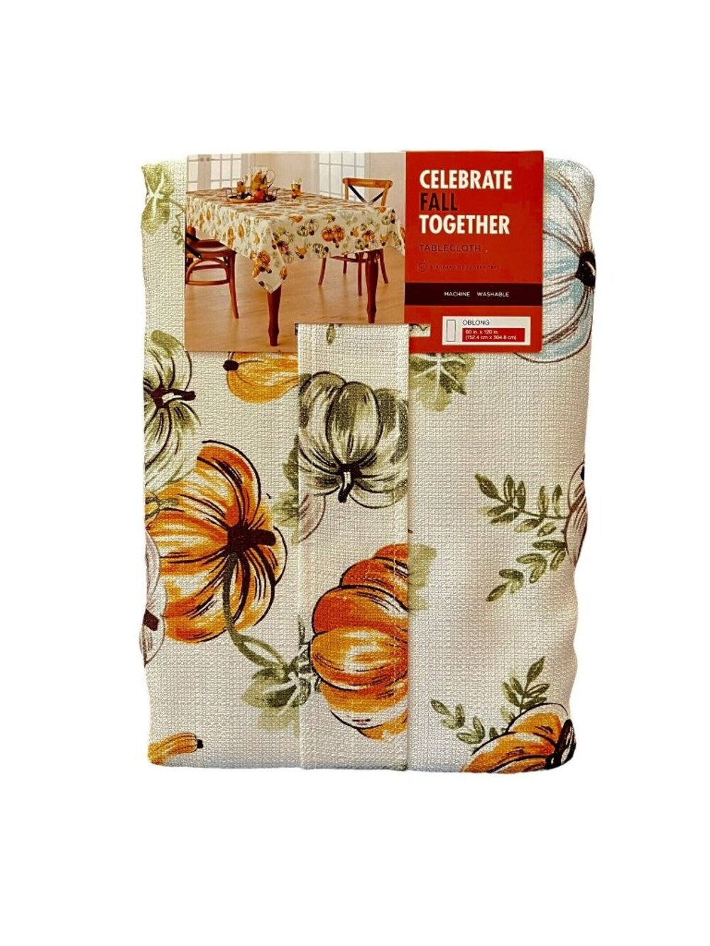 Celebrate Fall Together Pumpkin Toss Tablecloth Oblong 60" x 120" Kohl's Harvest
